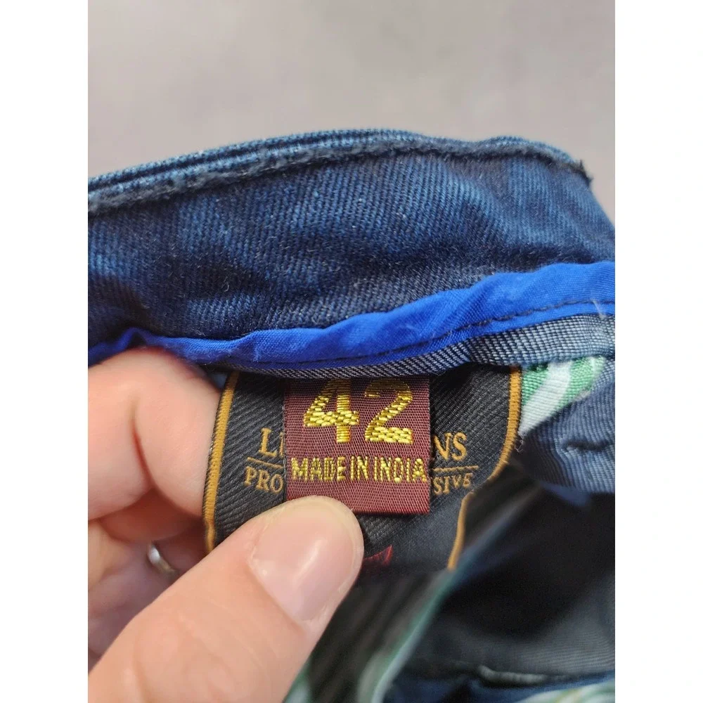 Luker Jeans Bold Stitching Men Straight Leg Faded Denim Blue Size 42